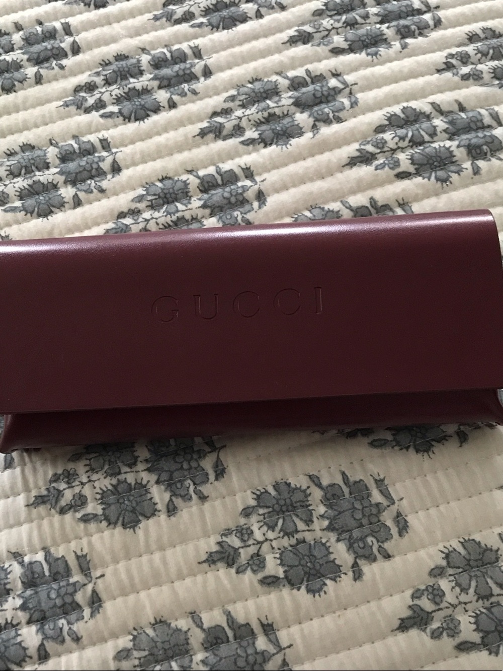 Gucci Wine Red Leather Eyewear Case